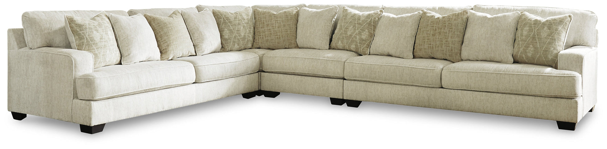 Rawcliffe 4-Piece Sectional with Ottoman at Walker Mattress and Furniture Locations in Cedar Park and Belton TX.