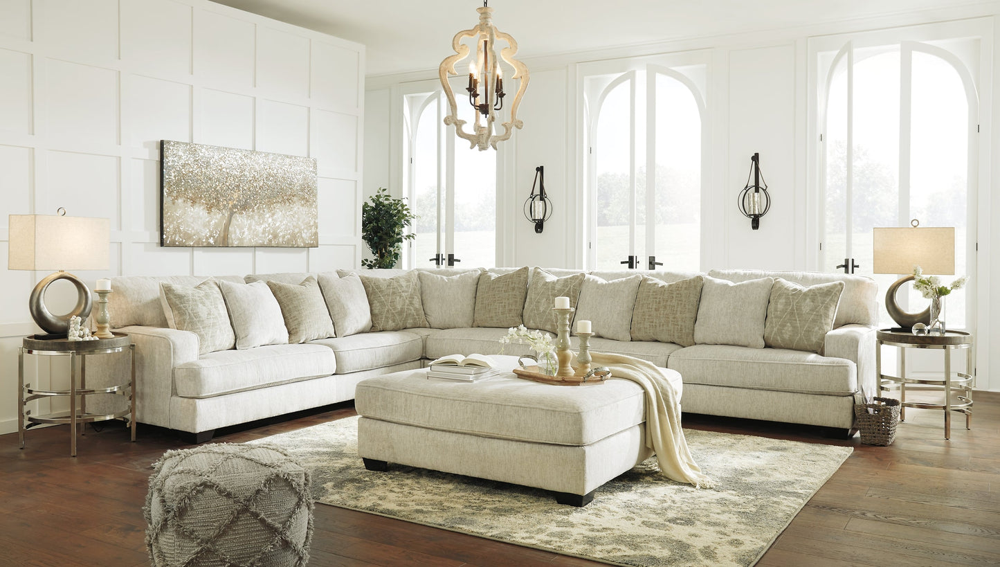 Rawcliffe 4-Piece Sectional with Ottoman at Walker Mattress and Furniture Locations in Cedar Park and Belton TX.