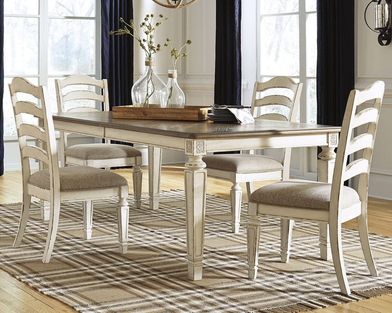 Realyn Dining Table and 4 Chairs at Walker Mattress and Furniture Locations in Cedar Park and Belton TX.