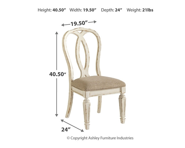 Realyn Dining Table and 6 Chairs at Walker Mattress and Furniture Locations in Cedar Park and Belton TX.