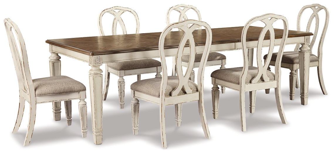 Realyn Dining Table and 6 Chairs at Walker Mattress and Furniture Locations in Cedar Park and Belton TX.