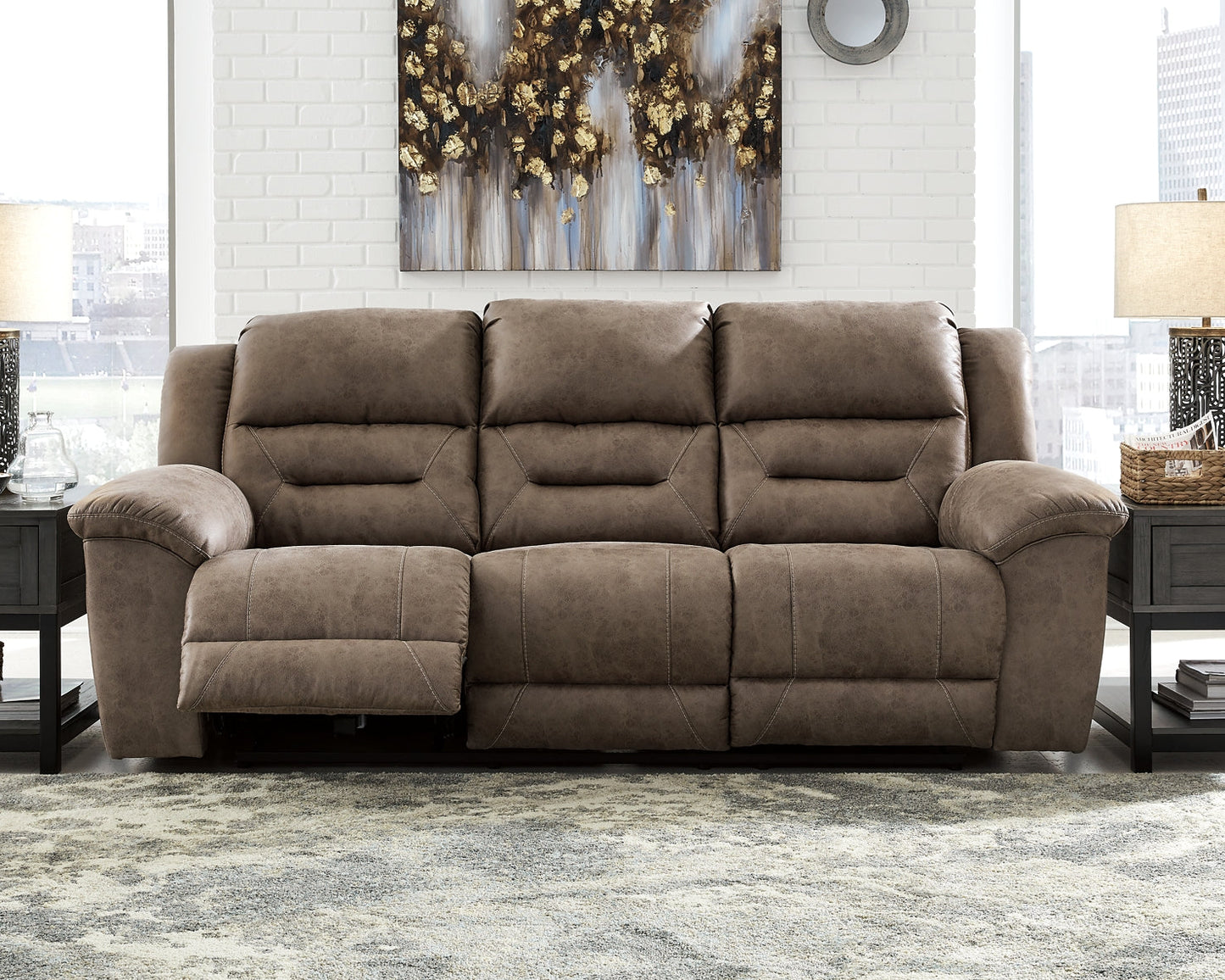 Stoneland Sofa, Loveseat and Recliner at Walker Mattress and Furniture Locations in Cedar Park and Belton TX.