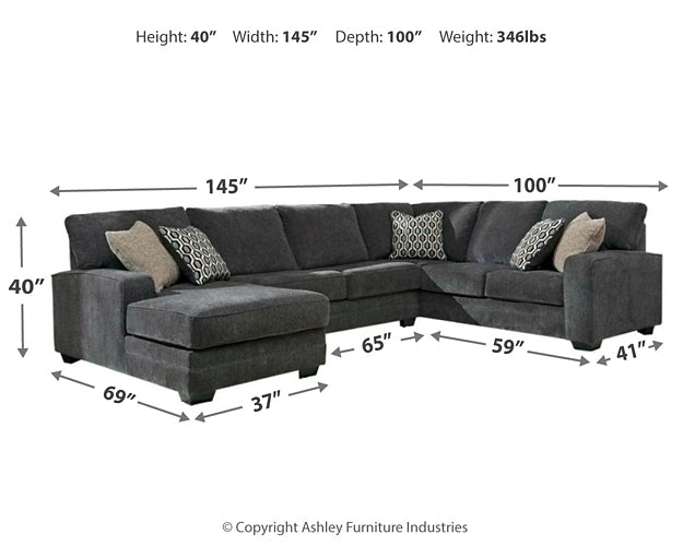 Tracling 3-Piece Sectional with Ottoman at Walker Mattress and Furniture Locations in Cedar Park and Belton TX.