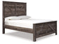 Wynnlow Queen Crossbuck Panel Bed with Mirrored Dresser, Chest and 2 Nightstands at Walker Mattress and Furniture Locations in Cedar Park and Belton TX.