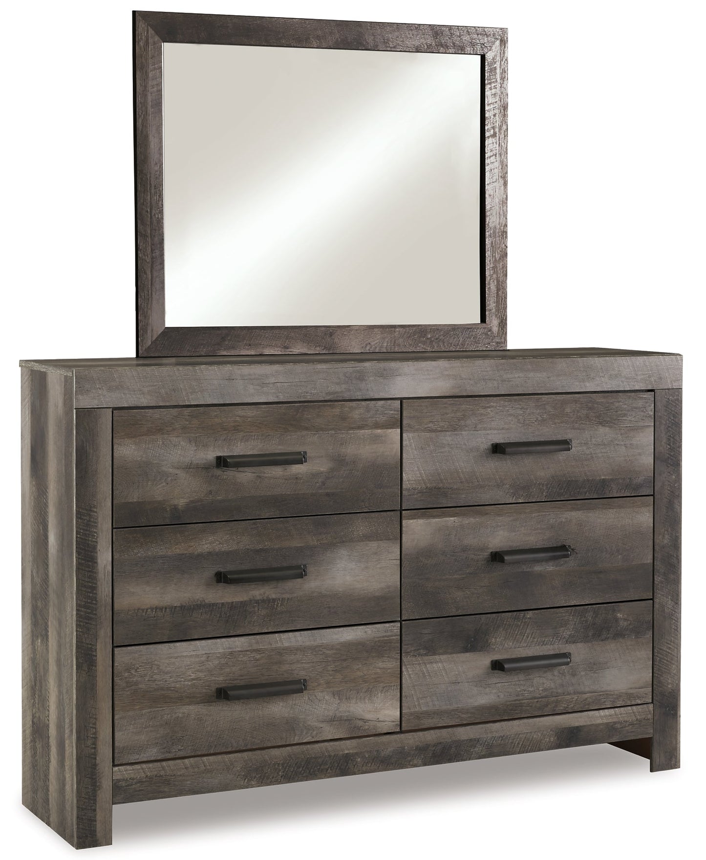 Wynnlow Queen Panel Bed with Mirrored Dresser, Chest and Nightstand at Walker Mattress and Furniture Locations in Cedar Park and Belton TX.