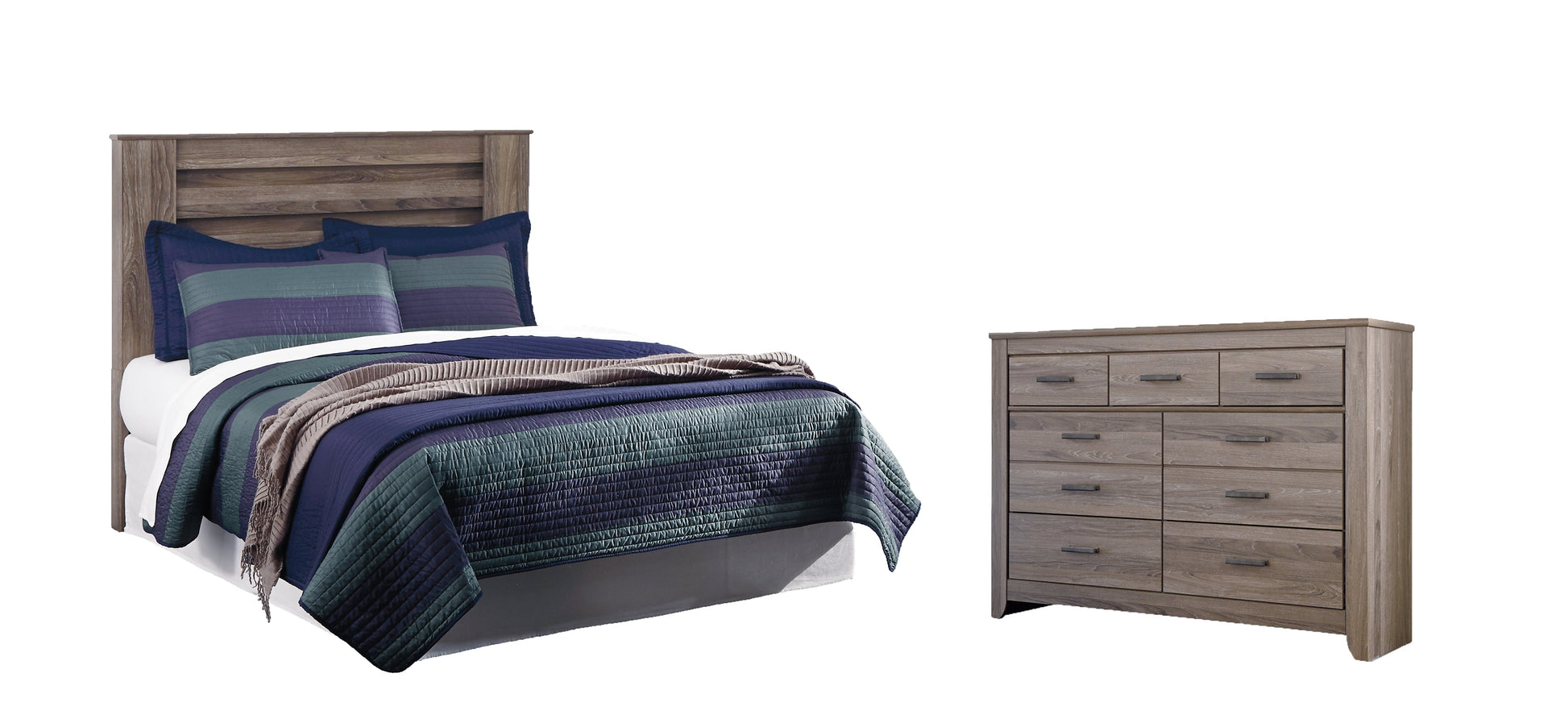 Zelen Queen/Full Panel Headboard with Dresser at Walker Mattress and Furniture Locations in Cedar Park and Belton TX.