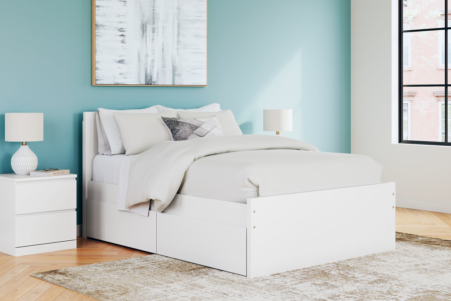 Onita  Panel Platform Bed With 2 Side Storage