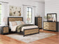 Vertani Queen Panel Bed with Mirrored Dresser and Chest