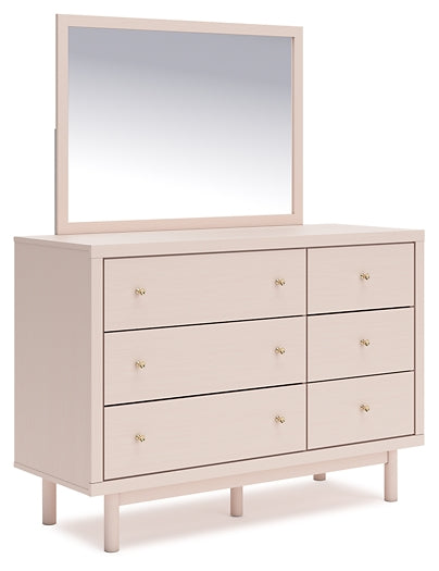 Wistenpine Twin Upholstered Panel Bed with Mirrored Dresser, Chest and Nightstand