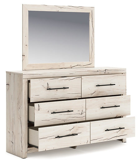 Lawroy Full Panel Bed with Mirrored Dresser