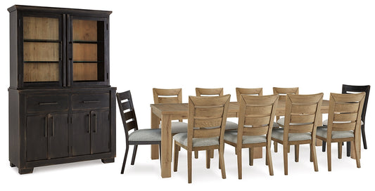 Galliden Dining Table and 10 Chairs with Storage