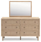 Cielden King Panel Bed with Mirrored Dresser, Chest and Nightstand