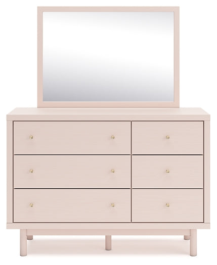 Wistenpine Twin Upholstered Panel Headboard with Mirrored Dresser, Chest and 2 Nightstands