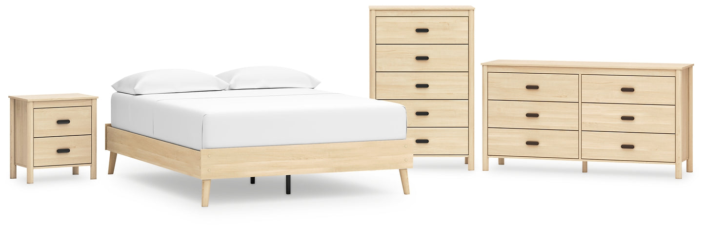 Cabinella Queen Platform Bed with Dresser, Chest and Nightstand