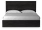 Belachime King Panel Bed with Mirrored Dresser, Chest and 2 Nightstands