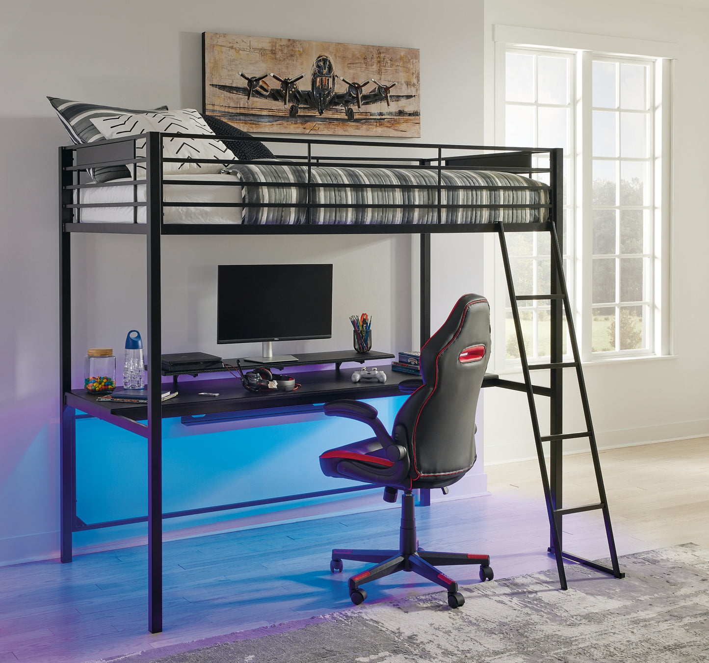 Broshard Twin Loft Bed with Desk