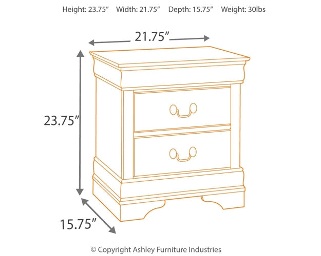 Alisdair California King Sleigh Bed with Mirrored Dresser and 2 Nightstands Walker Mattress and Furniture