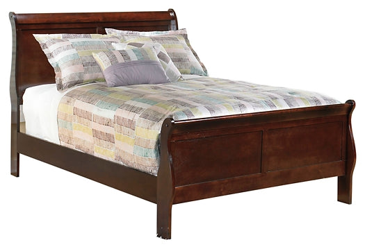 Alisdair Full Sleigh Bed with Mirrored Dresser and 2 Nightstands Walker Mattress and Furniture