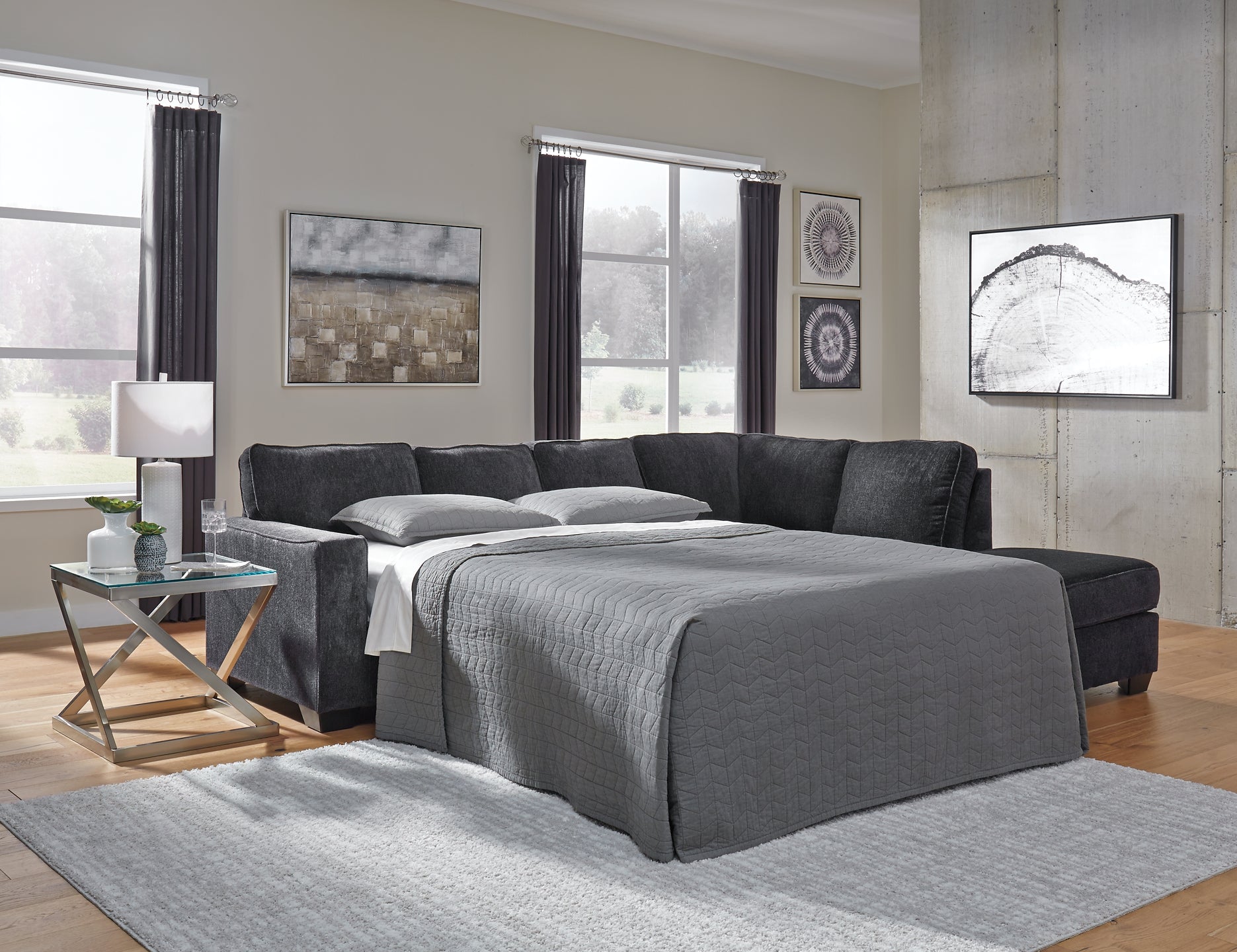 Altari 2-Piece Sleeper Sectional with Ottoman at Walker Mattress and Furniture