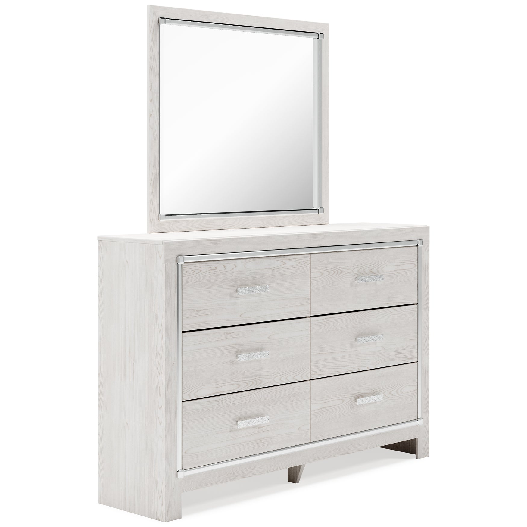 Altyra King Panel Bookcase Bed with Mirrored Dresser, Chest and 2 Nightstands at Walker Mattress and Furniture