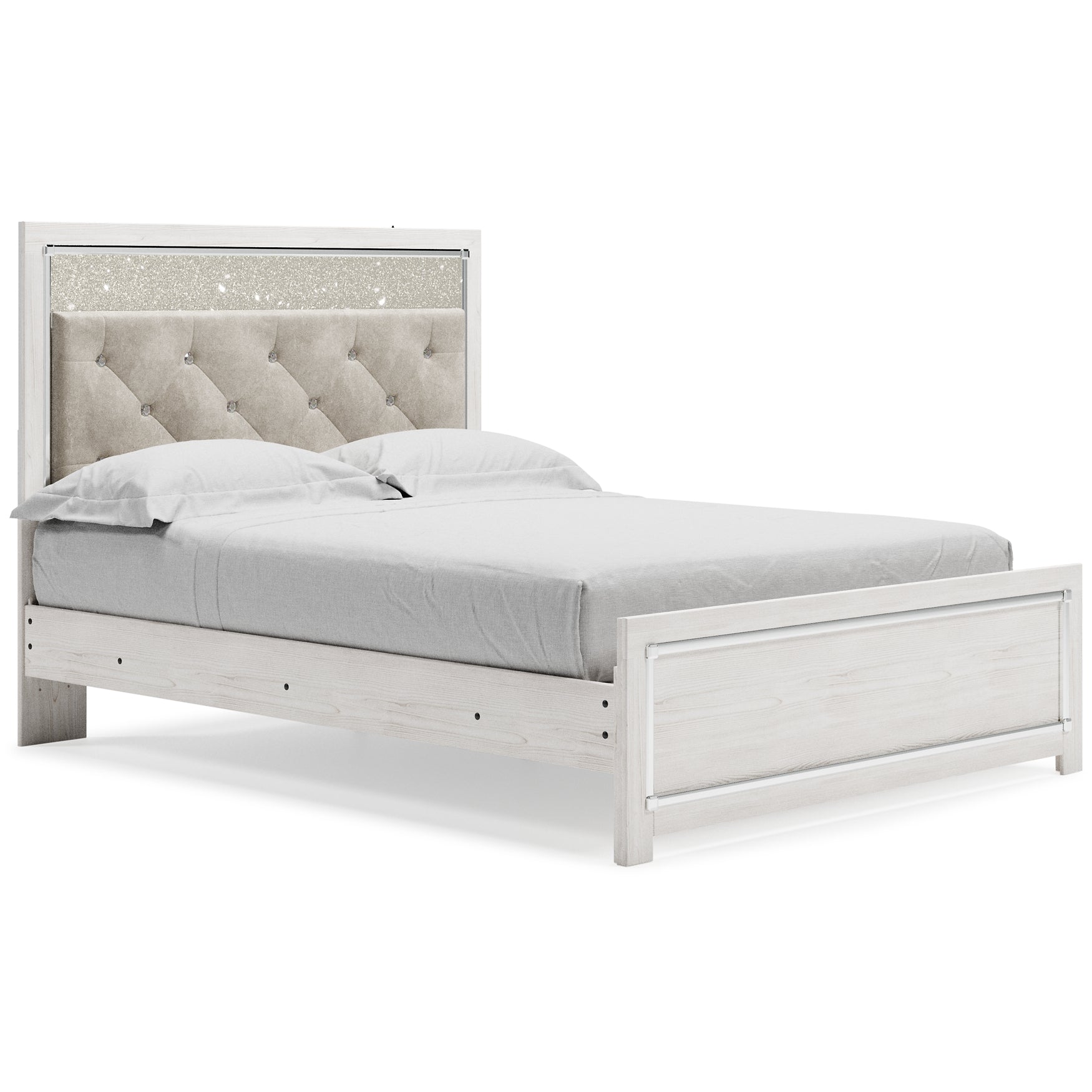 Altyra Queen Panel Bed with Mirrored Dresser, Chest and 2 Nightstands at Walker Mattress and Furniture