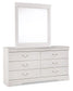 Anarasia Full Sleigh Headboard with Mirrored Dresser, Chest and Nightstand at Walker Mattress and Furniture