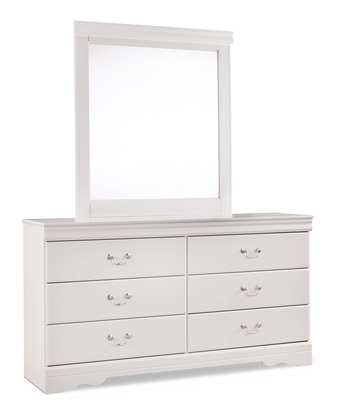 Anarasia Queen Sleigh Headboard with Mirrored Dresser at Walker Mattress and Furniture