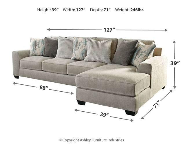 Ardsley 2-Piece Sectional with Ottoman at Walker Mattress and Furniture