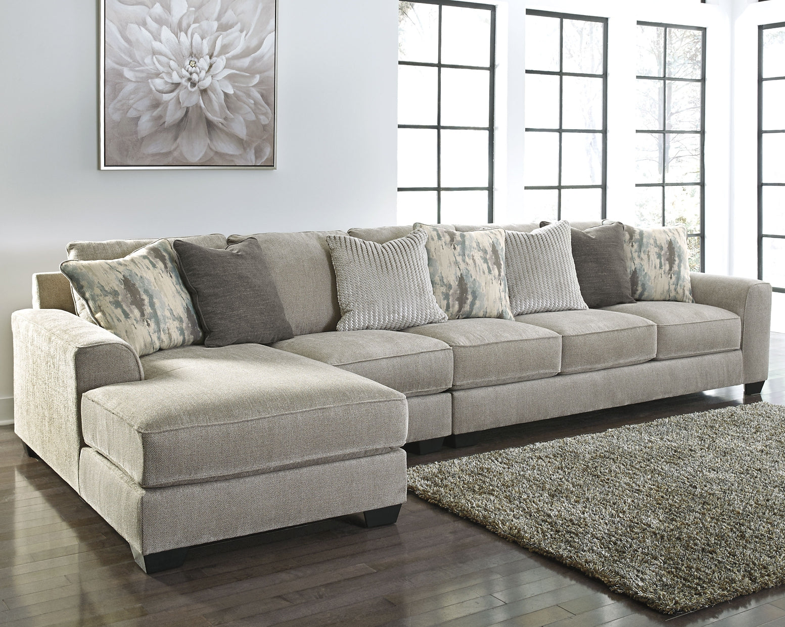 Ardsley 3-Piece Sectional with Ottoman at Walker Mattress and Furniture