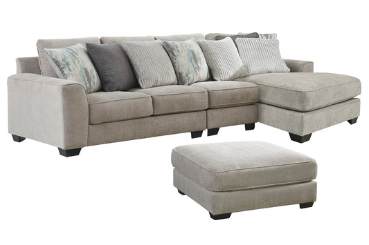 Ardsley 3-Piece Sectional with Ottoman at Walker Mattress and Furniture