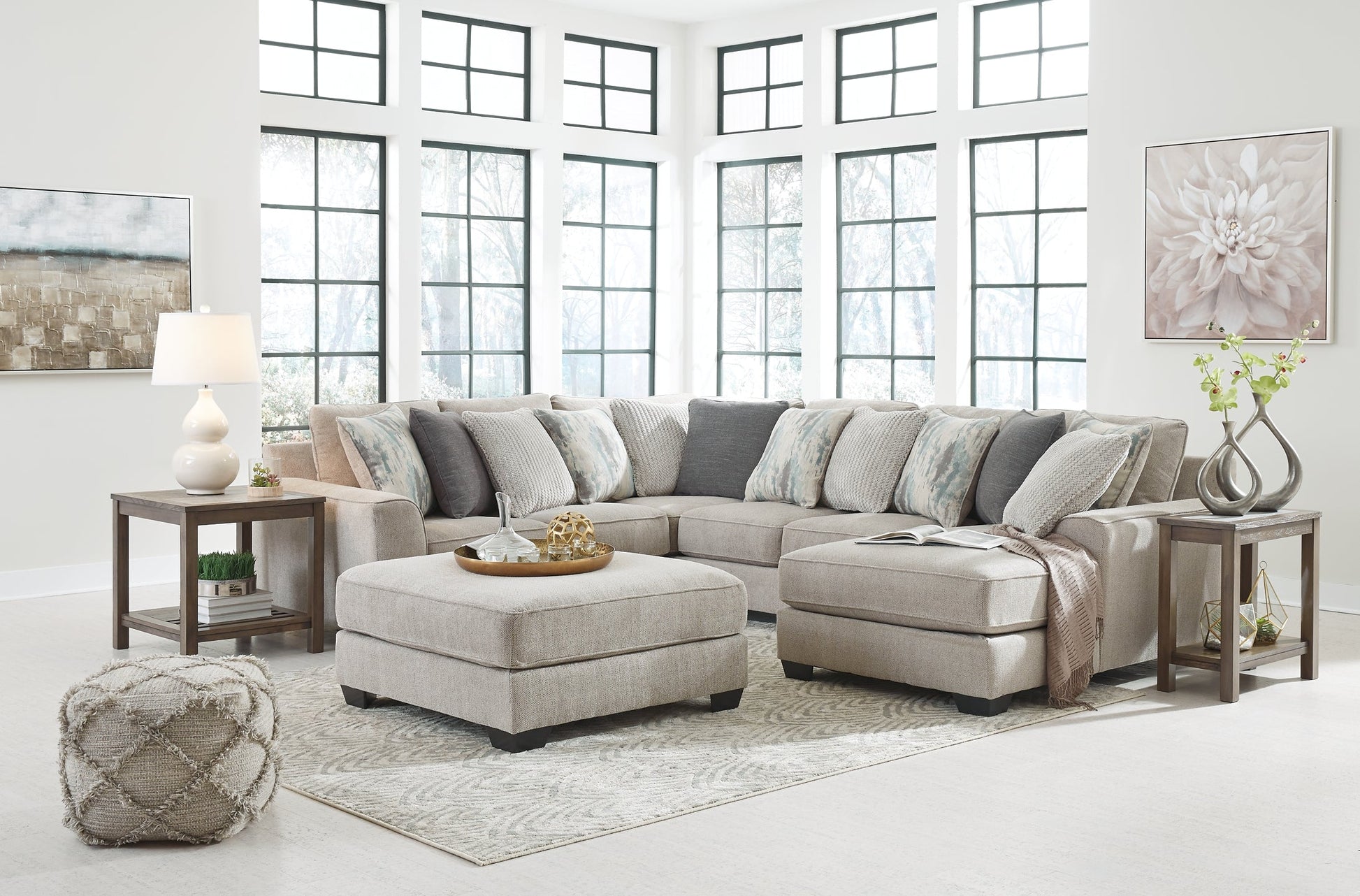 Ardsley 4-Piece Sectional with Ottoman at Walker Mattress and Furniture