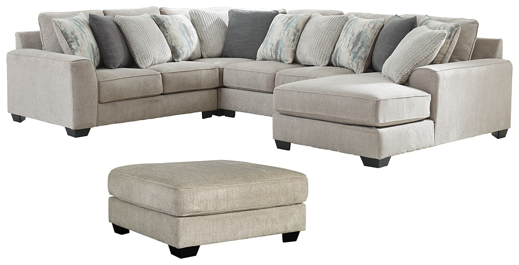 Ardsley 4-Piece Sectional with Ottoman at Walker Mattress and Furniture