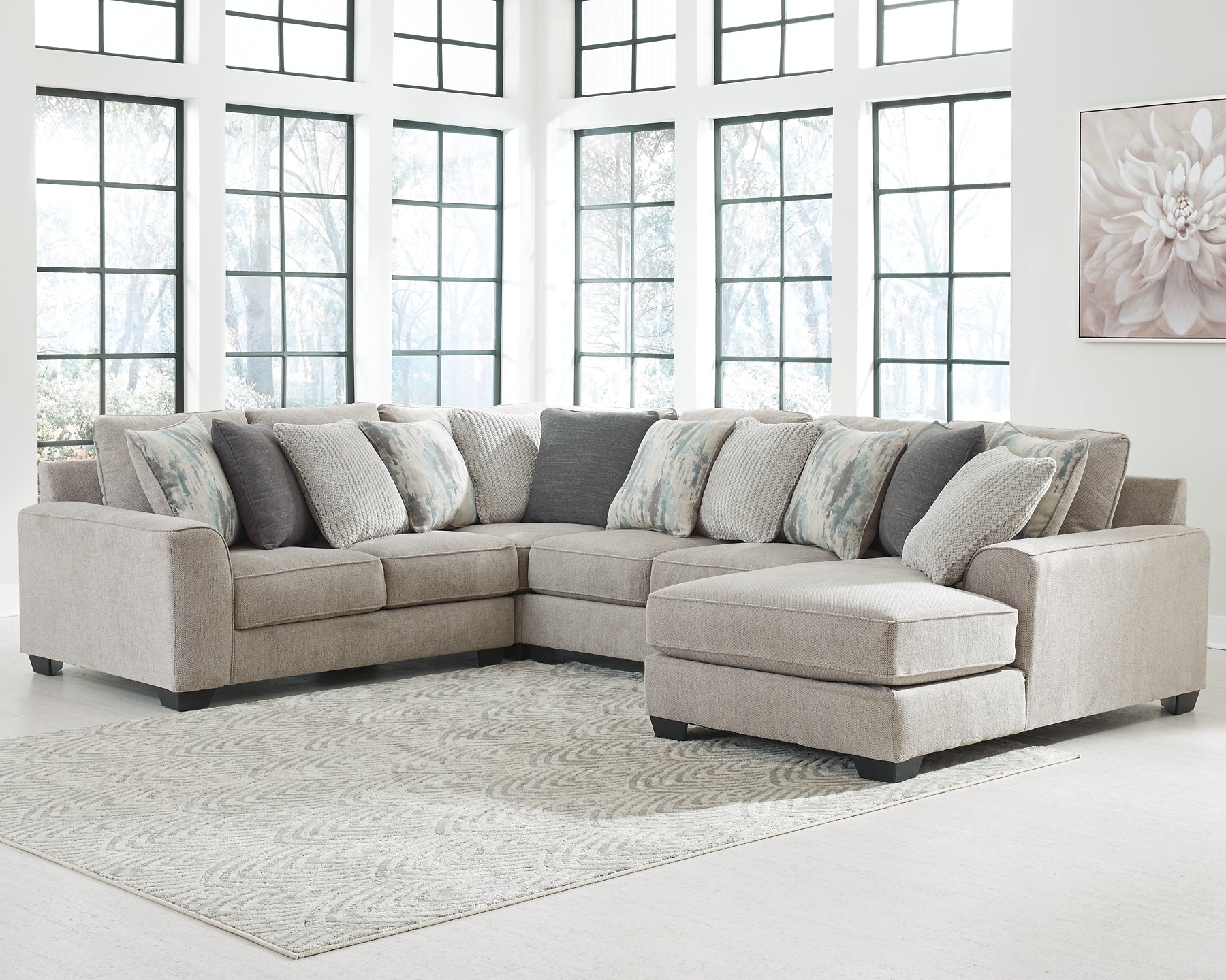 Ardsley 4-Piece Sectional with Ottoman at Walker Mattress and Furniture