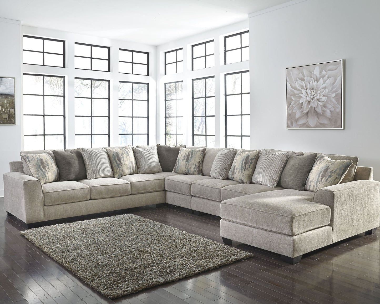 Ardsley 5-Piece Sectional with Ottoman at Walker Mattress and Furniture