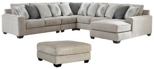 Ardsley 5-Piece Sectional with Ottoman at Walker Mattress and Furniture