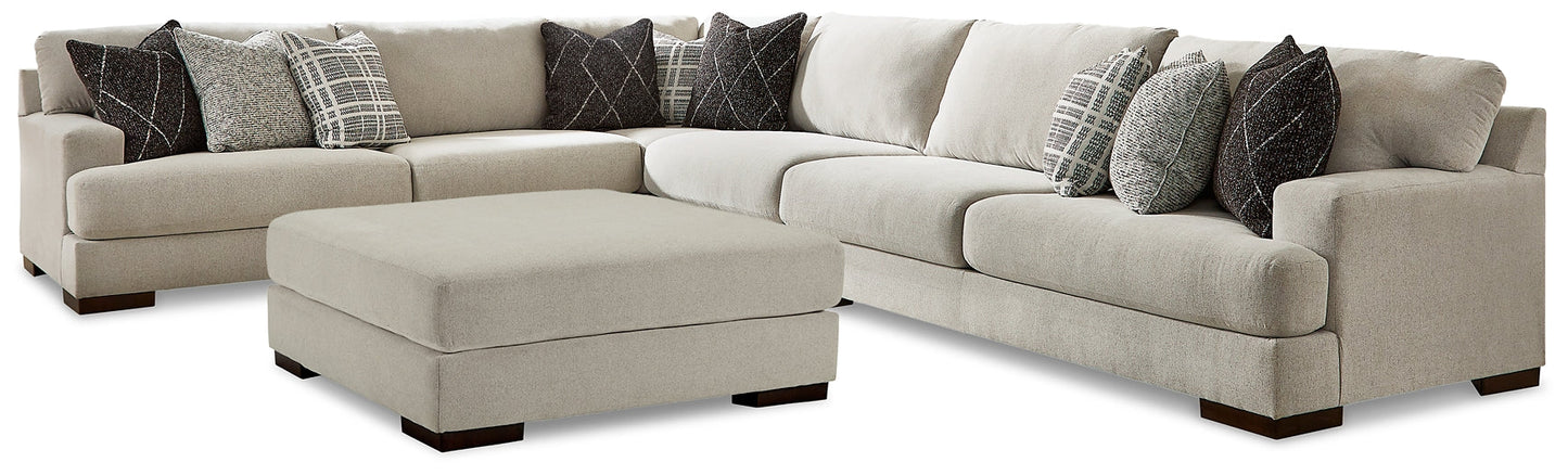 Artsie 4-Piece Sectional with Ottoman at Walker Mattress and Furniture