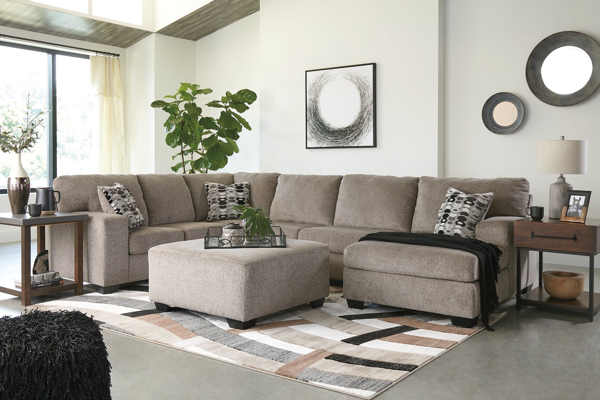 Ballinasloe 3-Piece Sectional with Ottoman at Walker Mattress and Furniture