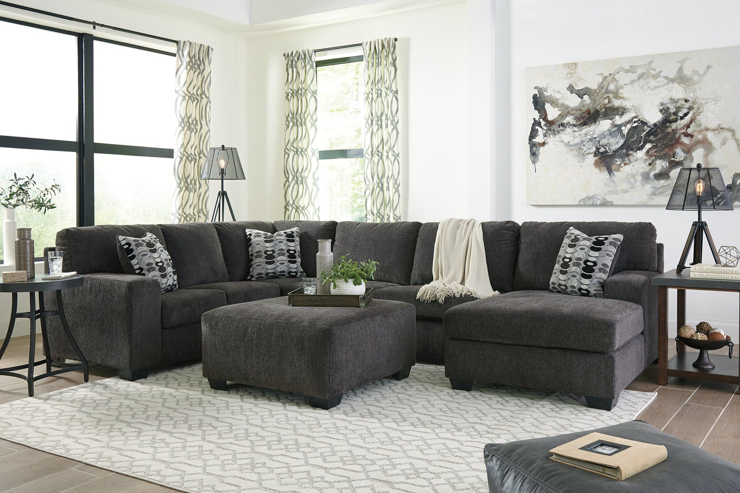 Ballinasloe 3-Piece Sectional with Ottoman at Walker Mattress and Furniture