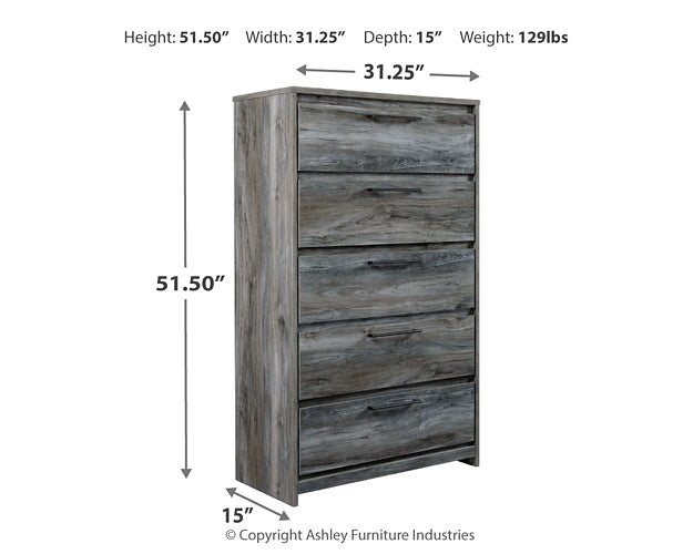 Baystorm King Panel Bed with Mirrored Dresser and Chest at Walker Mattress and Furniture