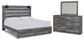 Baystorm King Panel Bed with Mirrored Dresser at Walker Mattress and Furniture