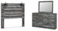 Baystorm Queen Panel Headboard with Mirrored Dresser at Walker Mattress and Furniture