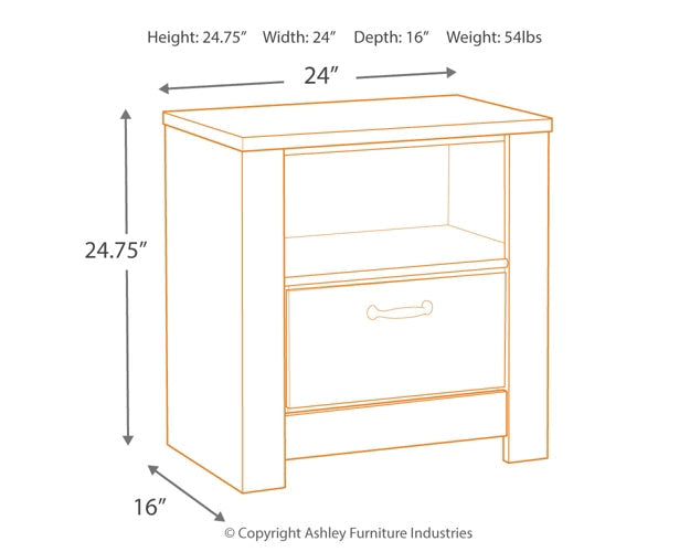 Bellaby Queen Panel Bed with 2 Nightstands at Walker Mattress and Furniture Locations in Cedar Park and Belton TX.