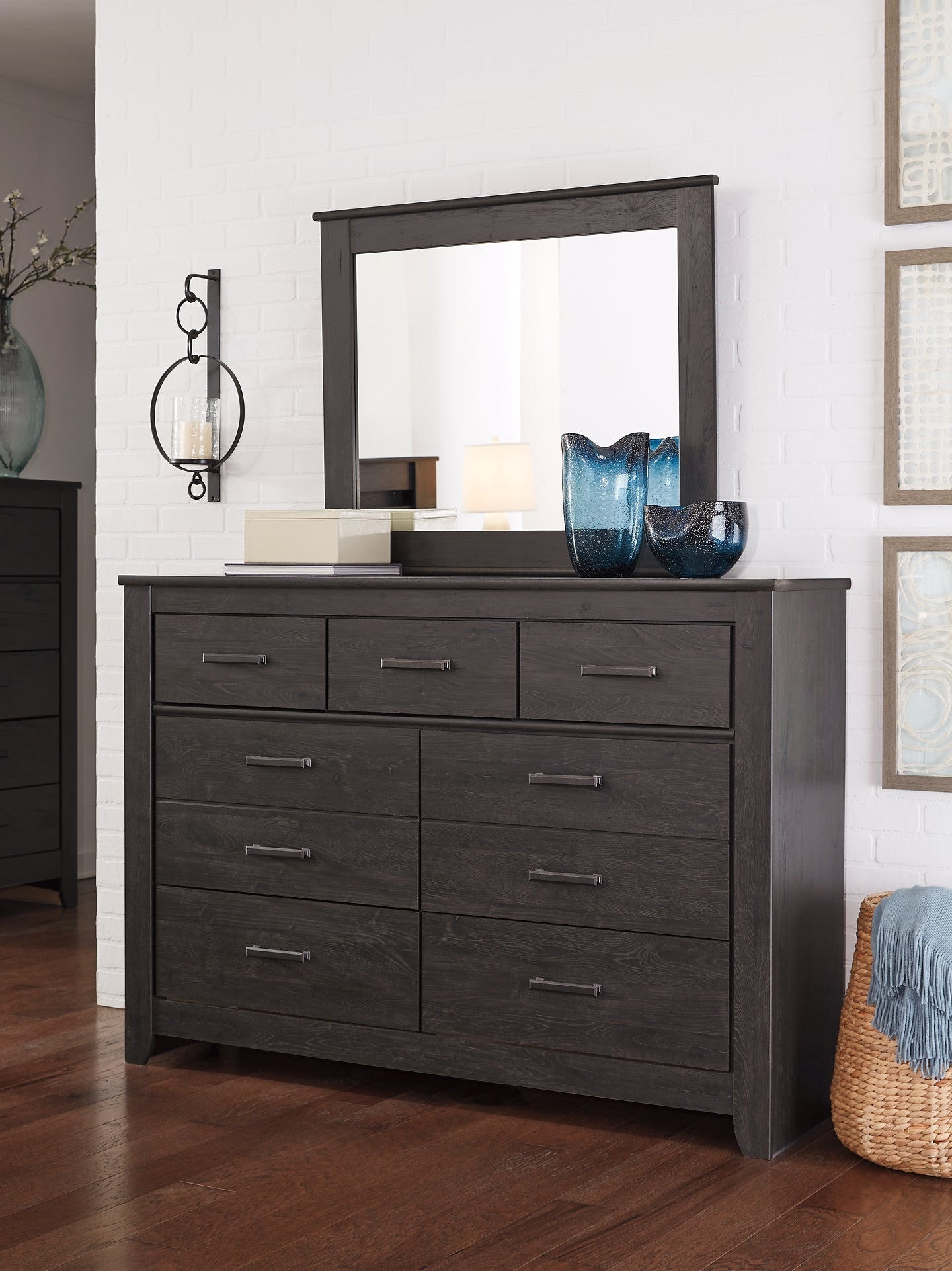 Brinxton Dresser and Mirror at Walker Mattress and Furniture Locations in Cedar Park and Belton TX.