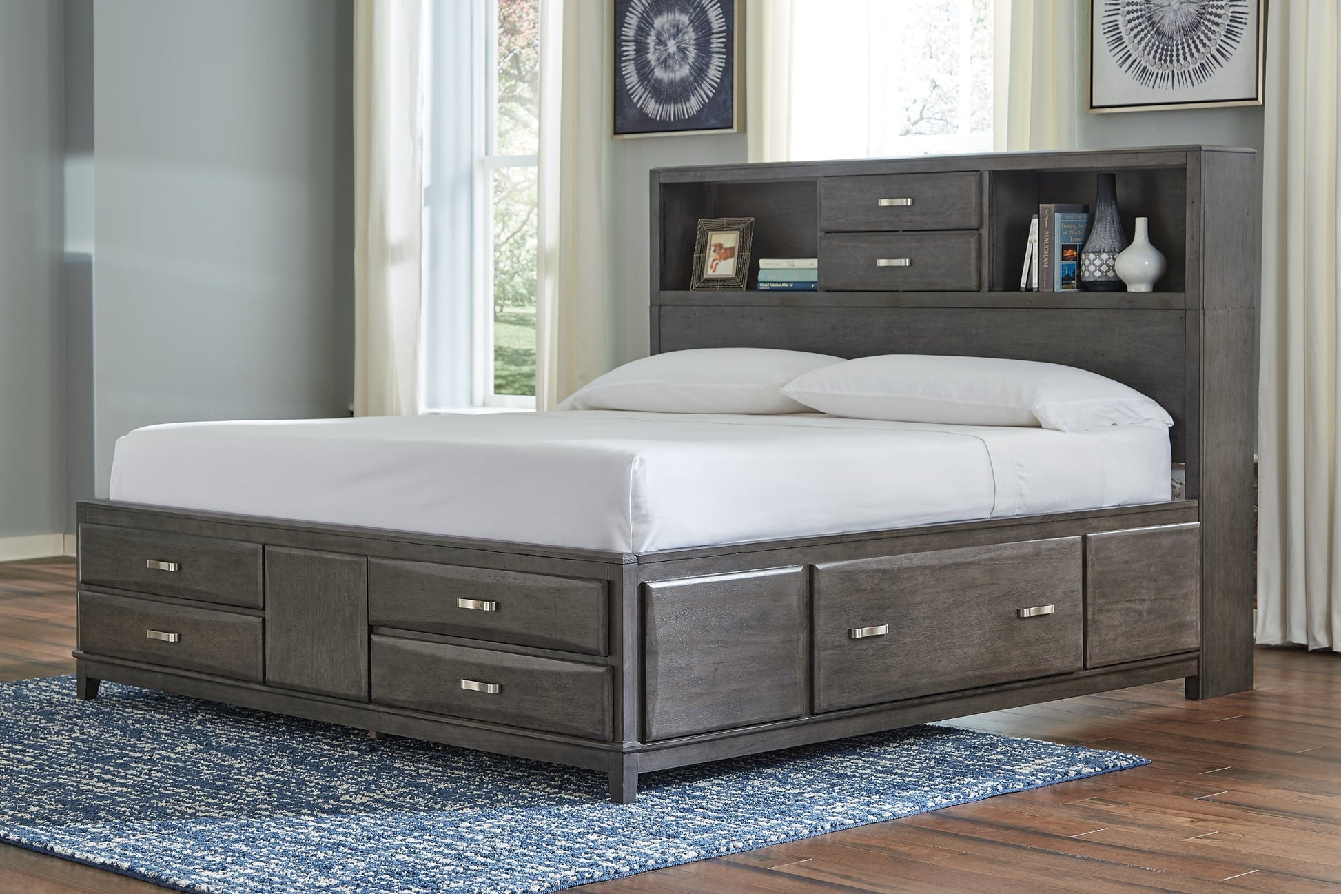 Caitbrook Queen Storage Bed with 8 Drawers with Dresser and Chest at Walker Mattress and Furniture Locations in Cedar Park and Belton TX.