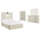 Cambeck Full Panel Bed with 4 Storage Drawers with Mirrored Dresser and Chest at Walker Mattress and Furniture Locations in Cedar Park and Belton TX.