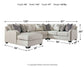 Dellara 4-Piece Sectional with Ottoman at Walker Mattress and Furniture Locations in Cedar Park and Belton TX.