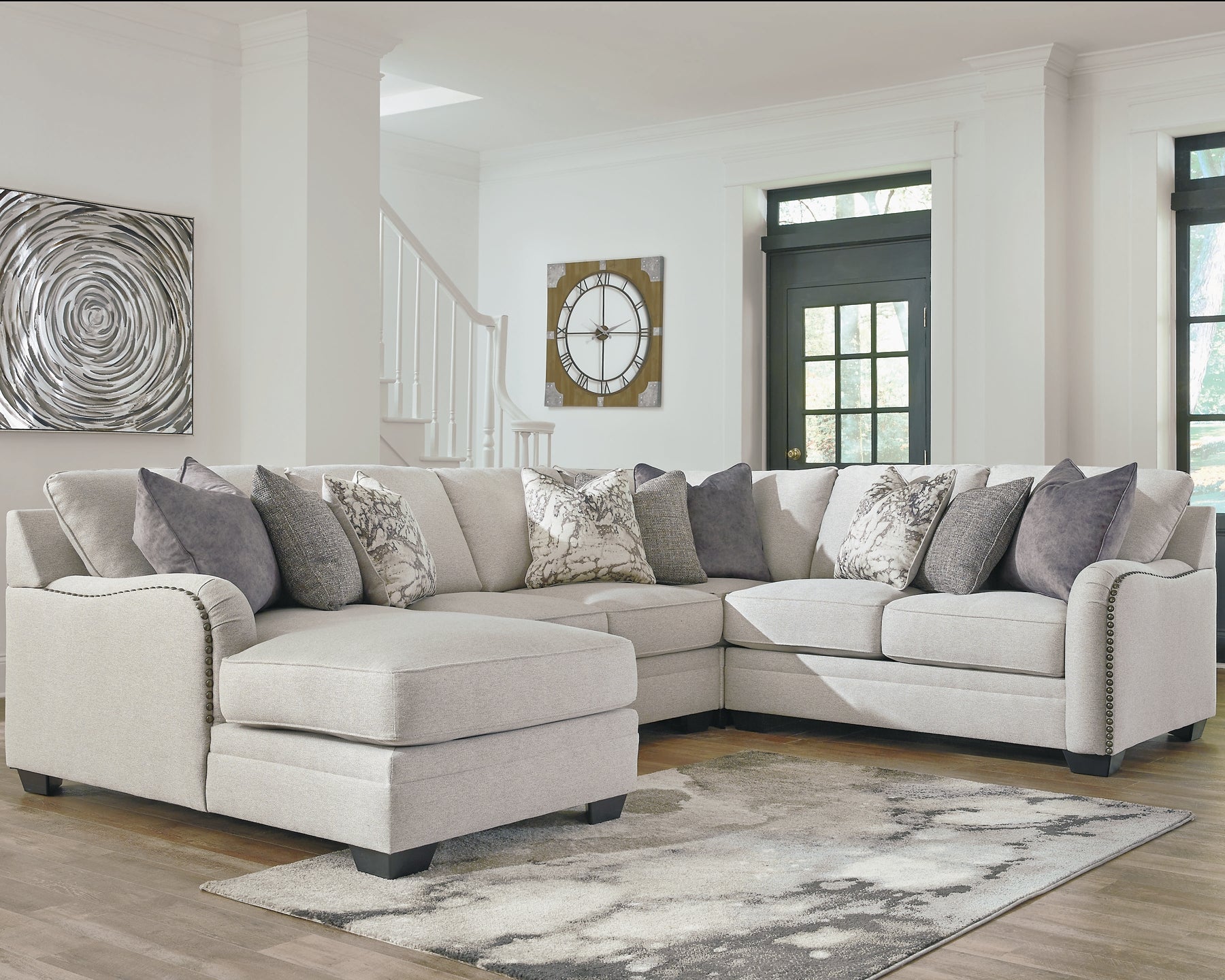 Dellara 4-Piece Sectional with Ottoman at Walker Mattress and Furniture Locations in Cedar Park and Belton TX.