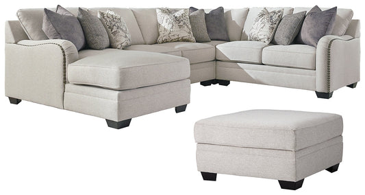 Dellara 4-Piece Sectional with Ottoman at Walker Mattress and Furniture Locations in Cedar Park and Belton TX.