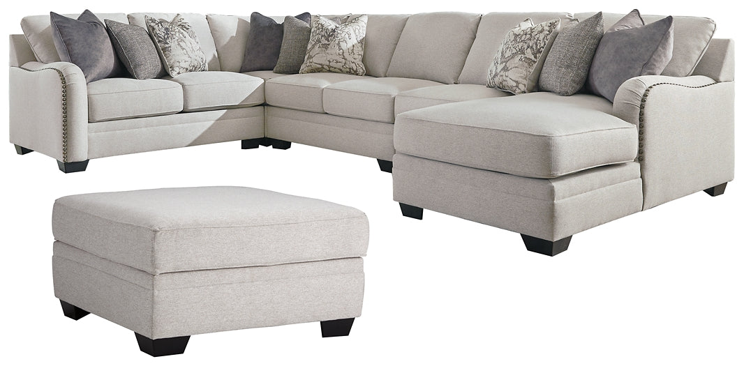 Dellara 5-Piece Sectional with Ottoman at Walker Mattress and Furniture Locations in Cedar Park and Belton TX.