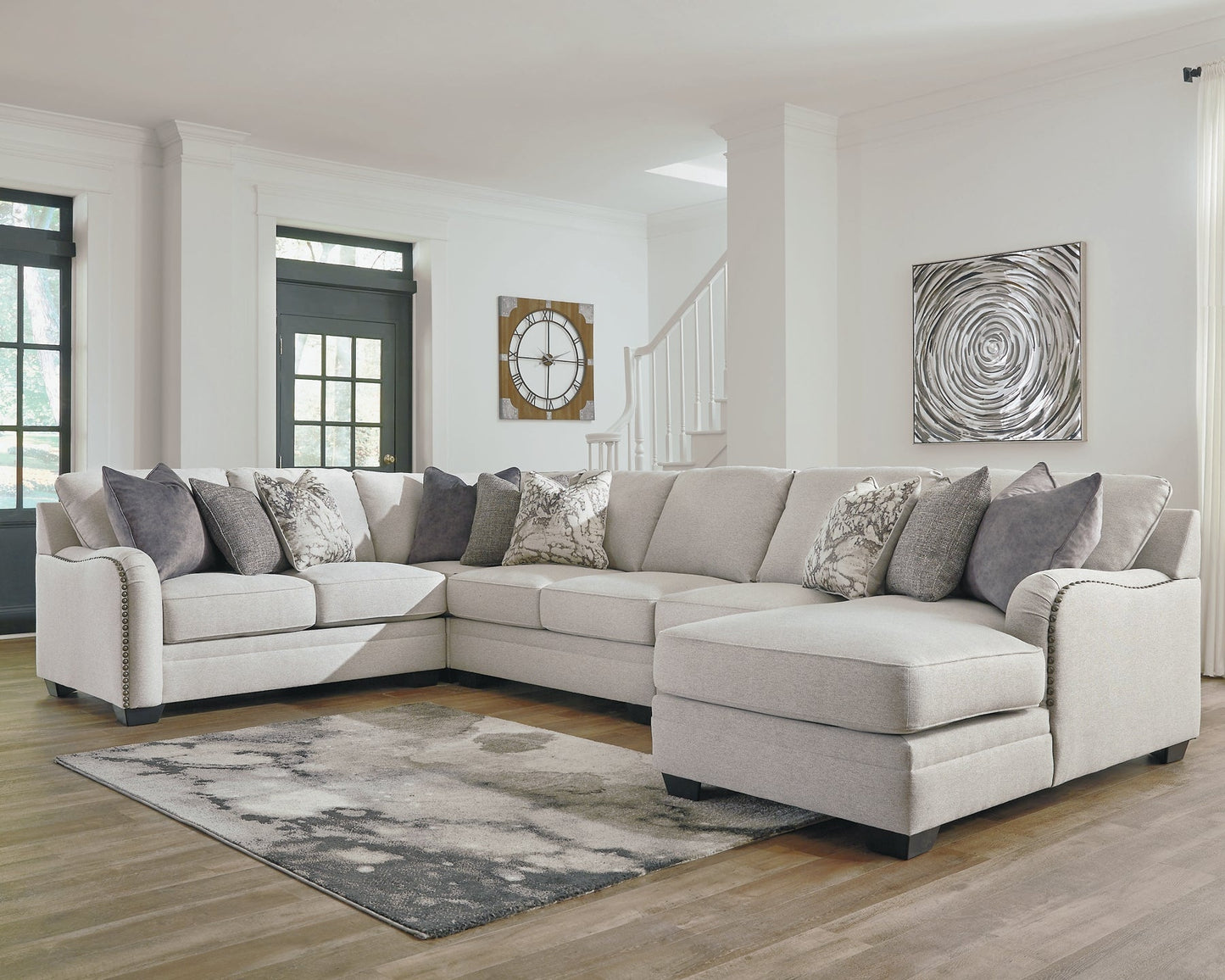 Dellara 5-Piece Sectional with Ottoman at Walker Mattress and Furniture Locations in Cedar Park and Belton TX.